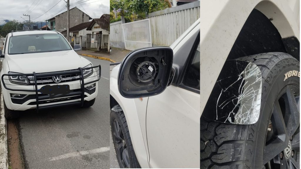 Em Timbó, homem vai atrás de motorista que quebrou espelho de picape no bairro das Nações