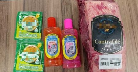 Homem é preso após furtar carne e outros produtos em supermercado em Indaial