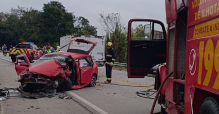 Acidente em rodovia entre Ilhota e Gaspar deixa um óbito e 3 feridos