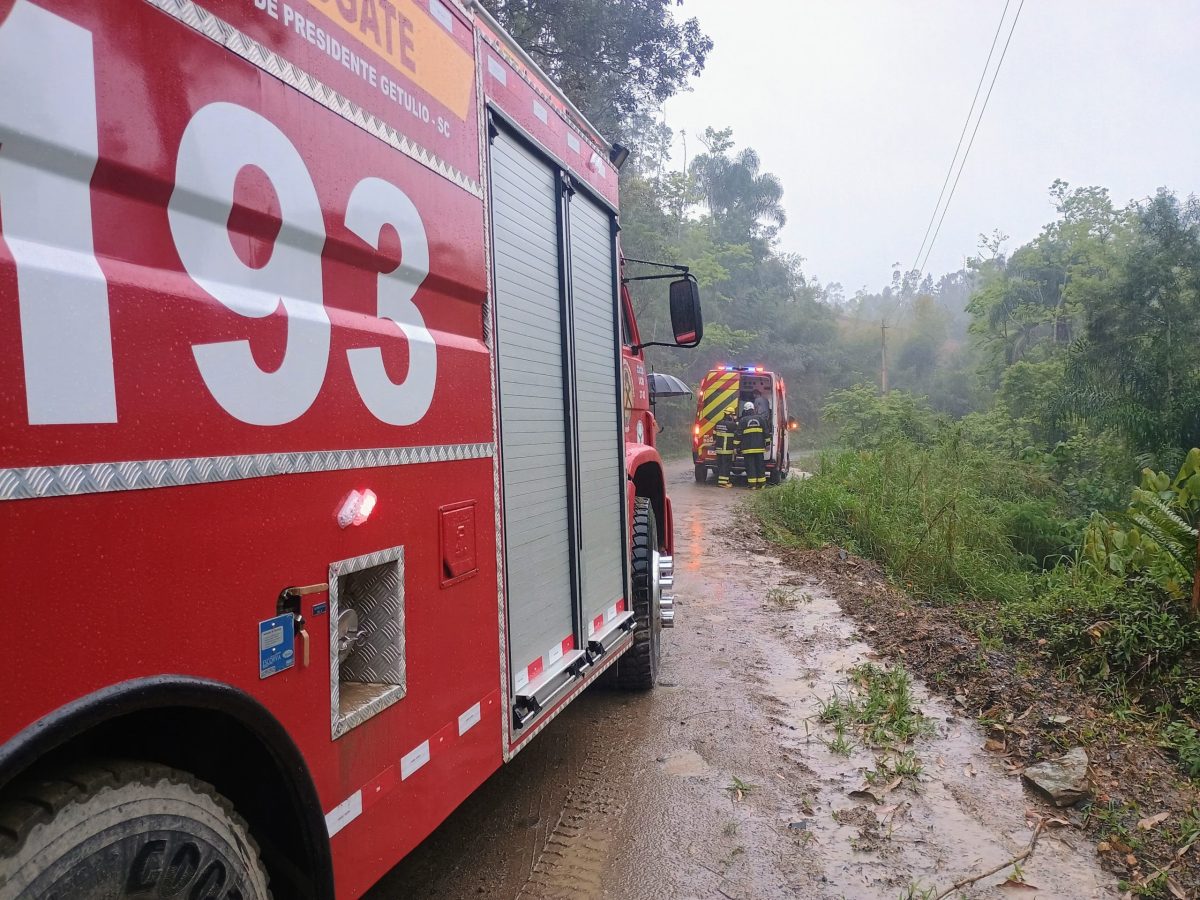 Condutor fica ferido após sair de pista e despencar de ribanceira com cerca de 30 metros de profundidade em Dona Emma 