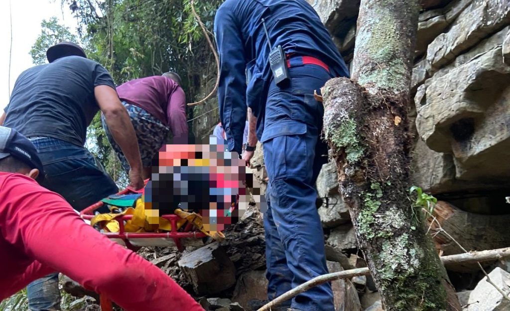 Bombeiros realizam resgate de homem atingido por árvore em área de difícil acesso em SC