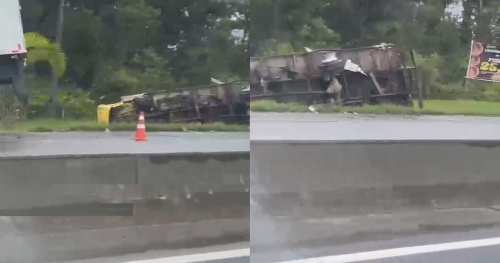 Caminhoneiro morre em colisão com carreta na BR-101