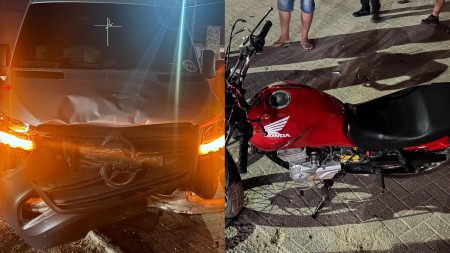 Em Ilhota, mulher de 21 anos morre após colidir de moto contra furgão 