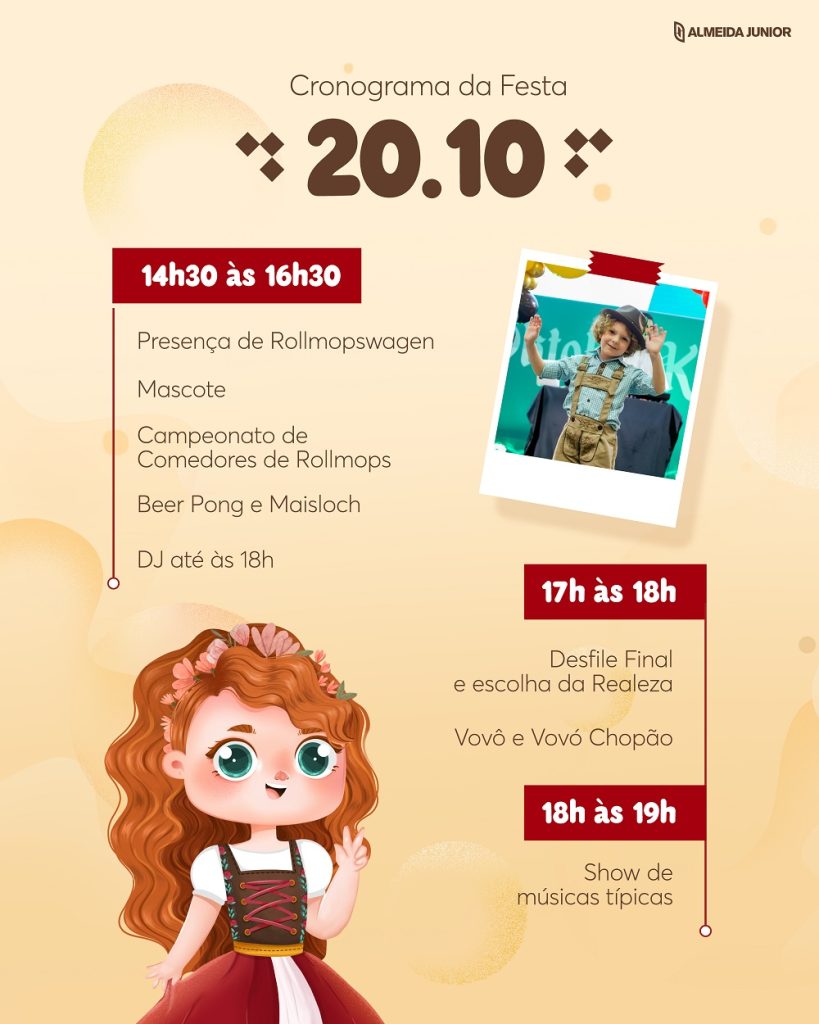 Final do Concurso Realeza Mirim vai coroar os vencedores da Oktober Kids neste domingo