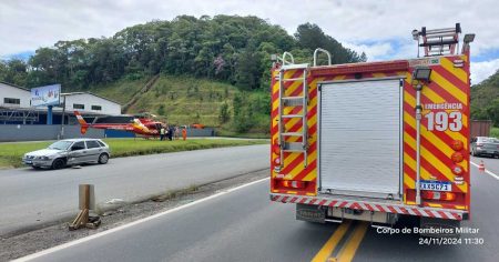 Grave acidente na BR-470 deixa motociclista de 48 anos morto em Blumenau