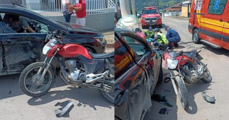 Motociclista sofre lesões e contusão após acidente em Rio do Sul