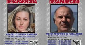 SOS Desaparecidos mobiliza buscas por casal catarinense desaparecido desde 11 de novembro