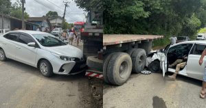 Idoso sofre mal súbito e colide com caminhão em Ituporanga