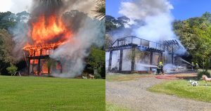 Residência pega fogo em SC e bombeiros utilizam 22 mil litros de água no combate às chamas