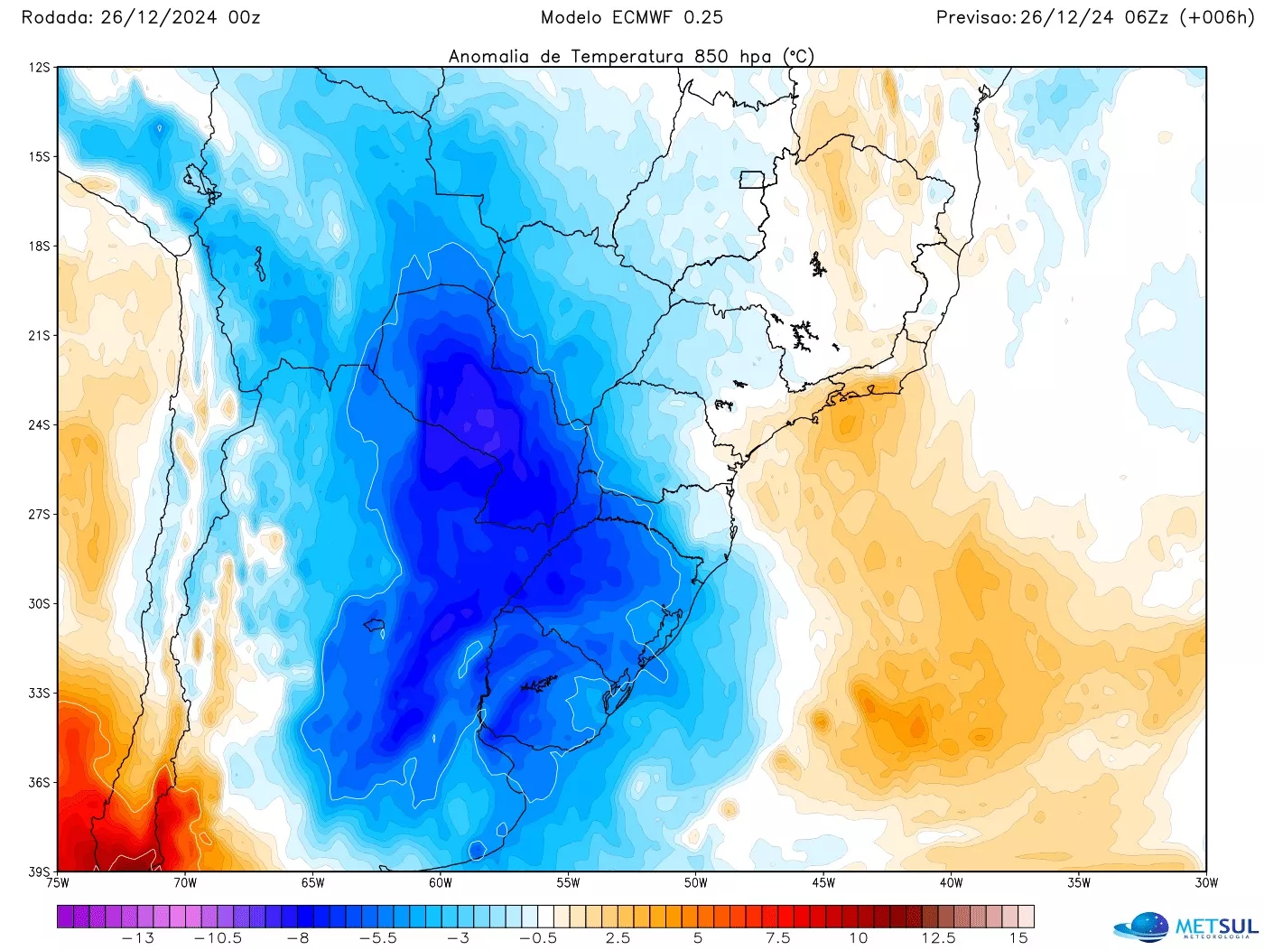 Massa de ar frio derruba temperaturas no Sul e Centro-Oeste com mínimas de 4,3º em cidade de SC