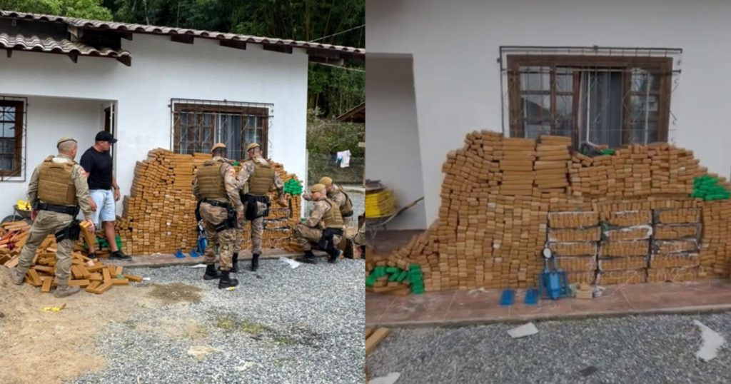 PM apreende 870kg de drogas avaliado em R$10 milhões dentro de depósito clandestino em Ilhota