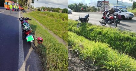 Colisão entre 2 motos na BR-470 deixa um ferido em Pouso Redondo