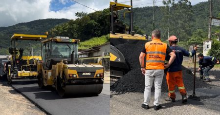 Obras do programa estrada boa avançam na SC-477 entre Timbó e Benedito Novo