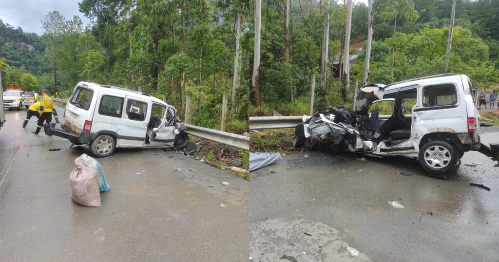 Grave acidente na SC-350 deixa uma vítima fatal e quatro feridos em SC