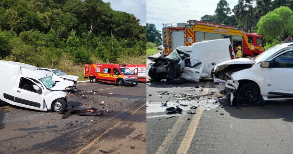 Grave acidente na BR-282 entre 3 veículos em SC deixa um morto e dois feridos