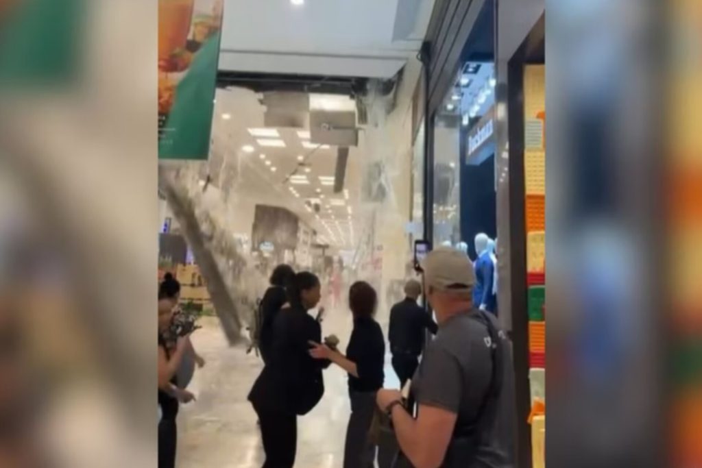 Tempestade causa desabamento de teto de shopping e deixa SP em alerta