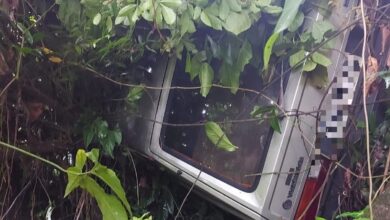 Motorista perde controle e cai em ribanceira em Blumenau