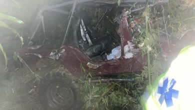 Motorista sai ileso, e passageiro fica ferido após carro cair de ribanceira de cerca de 200 metros em Blumenau