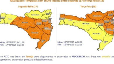 Vale do Itajaí tem risco de temporais, enxurradas e inundações nesta semana