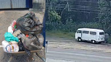 Morador denuncia descarte irregular de lixo às margens da SC-477, em Timbó