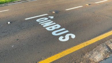 Erro em pintura de faixa exclusiva chama atenção em Londrina