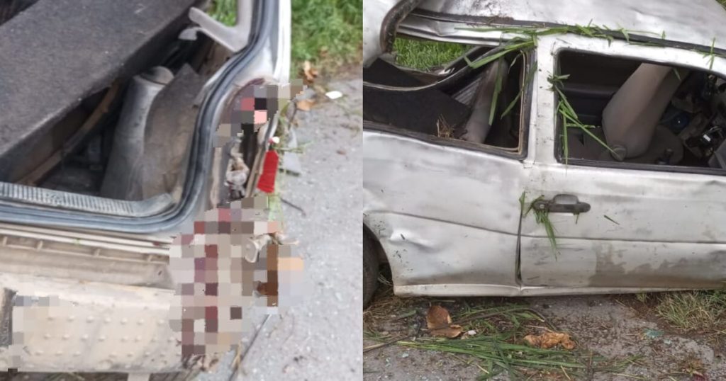 Carro sai da pista e capota na BR-470 e deixa condutor com escoriações em Apiúna