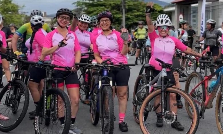 Em Indaial, passeio ciclístico celebra Dia Internacional das Mulheres com 200 inscritos
