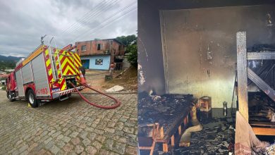 Incêndio atinge residência no bairro Benedito em Indaial é controlado por populares