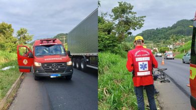 Homem de 64 anos morre em colisão entre carro e triciclo na SC-340, em Presidente Getúlio