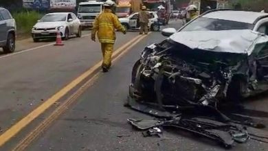 Acidente grave com quatro veículos deixa trânsito lento na BR-470