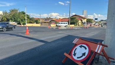 Obras na rotatória da Rua Blumenau, em Timbó, terminam na próxima semana