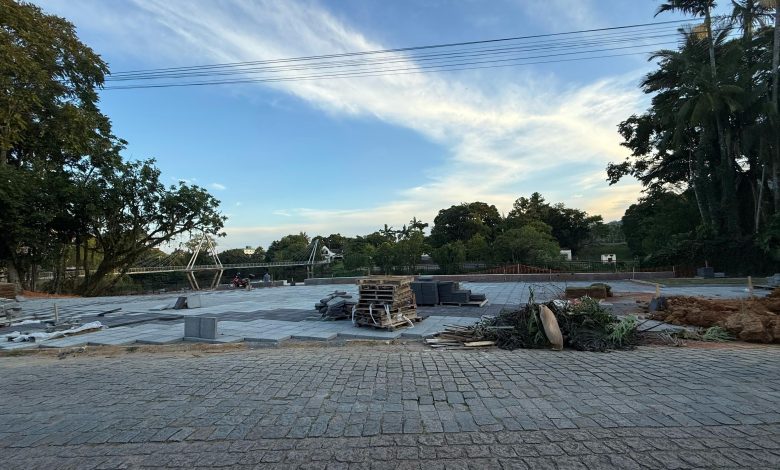 Já viu como está ficando a Praça do Cicloturismo, ao lado da BierDamm, em Timbó?