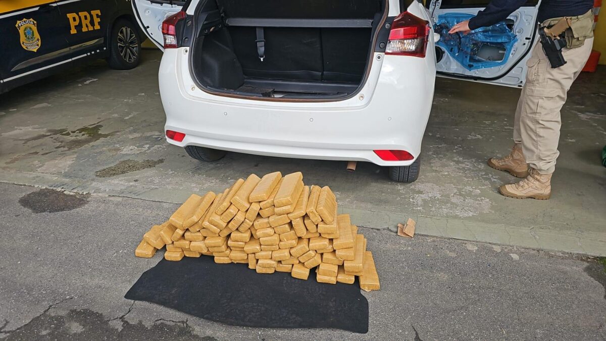 PRF intercepta três carros com maconha durante feriadão em SC; cinco foram presos