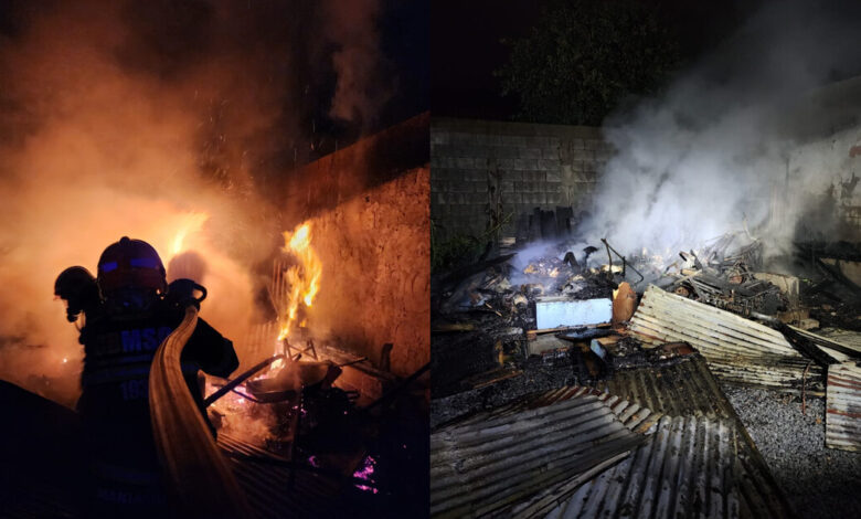 Incêndio destrói depósito e canil nos fundos de residência em Timbó