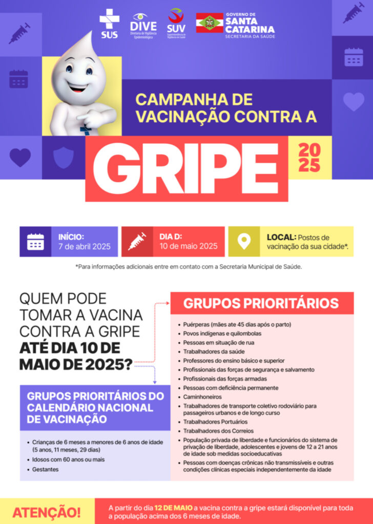 Timbó se prepara para o Dia D da vacinação contra a gripe no dia 10 de maio