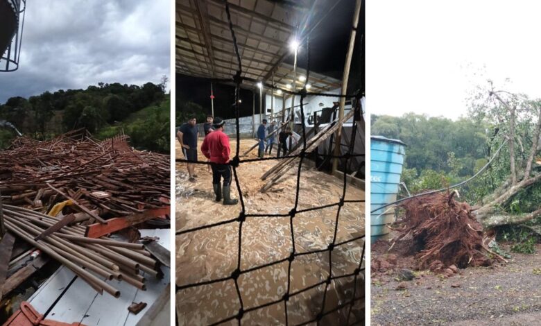 Vendaval com granizo provoca estragos em cidades de SC