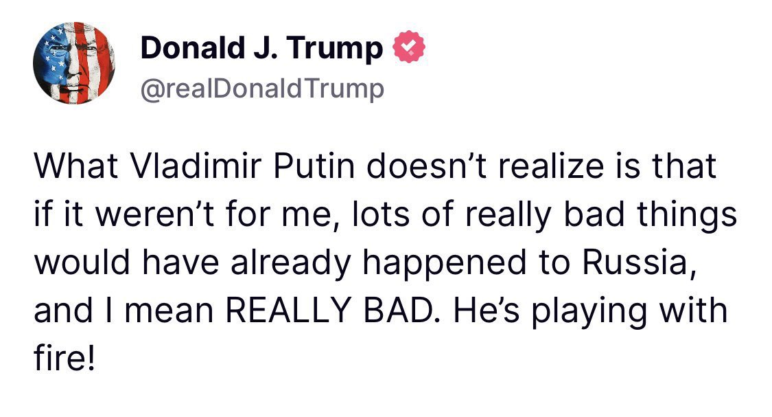 Rússia menciona possivel 3ª Guerra Mundial após Trump afirmar que Putin “está brincando com fogo”