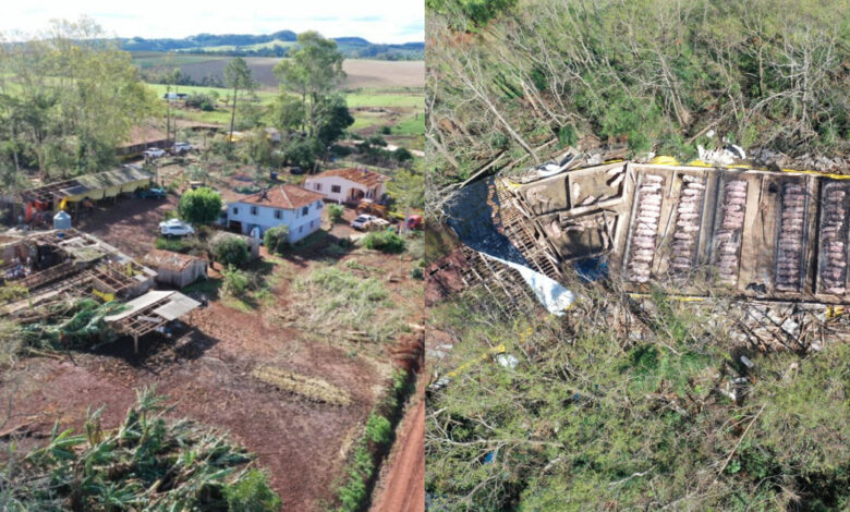 Tornado causa destruição e deixa uma pessoa morta em SC