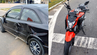 Motociclista fica ferido após colisão com carro na BR-470, em Ascurra