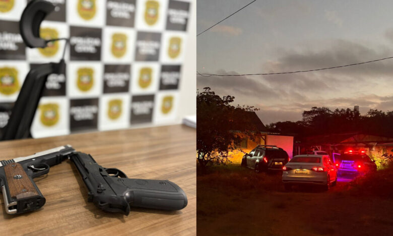 Polícia Civil faz operação em Indaial e apreende armas usadas para ameaçar mulher