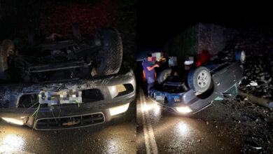 Capotamento na BR-470 deixa mulher ferida e com perda de sensibilidade nas pernas, em Pouso Redondo