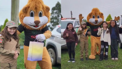 Menina comemora 8 anos com presença especial da Polícia Militar em SC