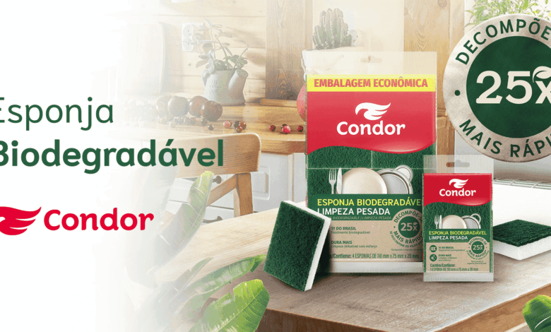 Primeira esponja biodegradável do Brasil é lançada pela Condor com tecnologia internacional