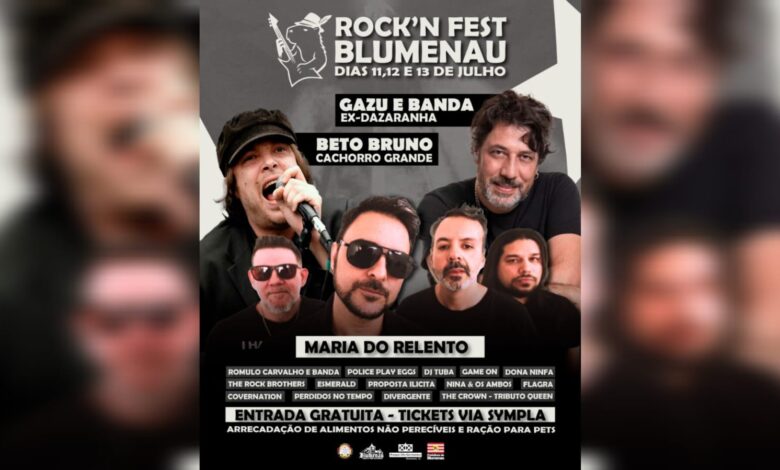 Blumenau recebe festival de rock gratuito com shows nacionais e ação solidária