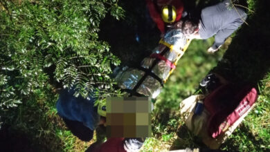 Ciclista despenca de ponte em Presidente Getúlio e mobiliza resgate na madrugada