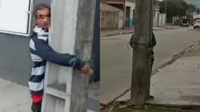 Suspeito de furto é amarrado em poste e agredido por moradores em Itajaí