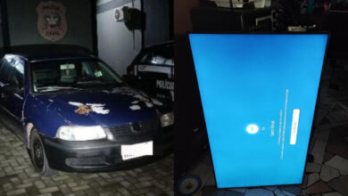 Dupla furta TV de estabelecimento em Blumenau; um é preso no dia do próprio aniversário