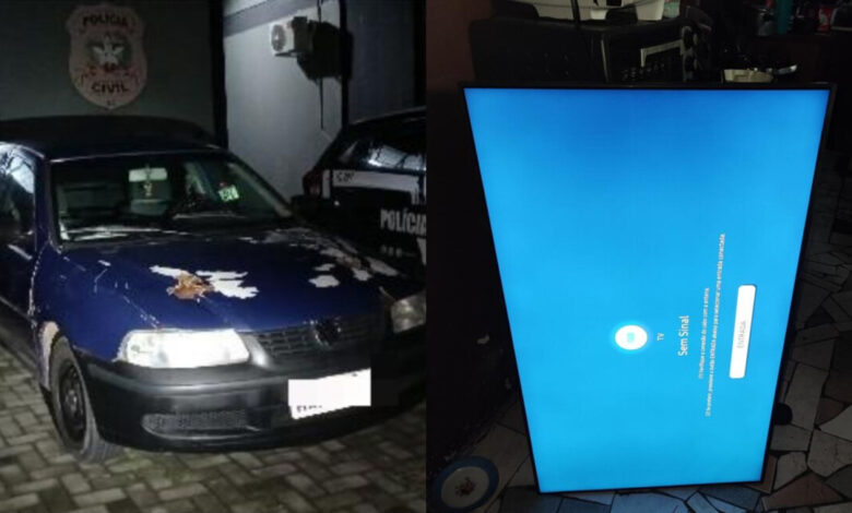 Dupla furta TV de estabelecimento em Blumenau; um é preso no dia do próprio aniversário
