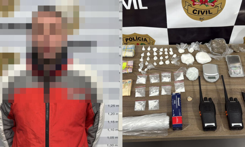 Prisão por tráfico em Rodeio leva polícia a apreensão de drogas em Timbó