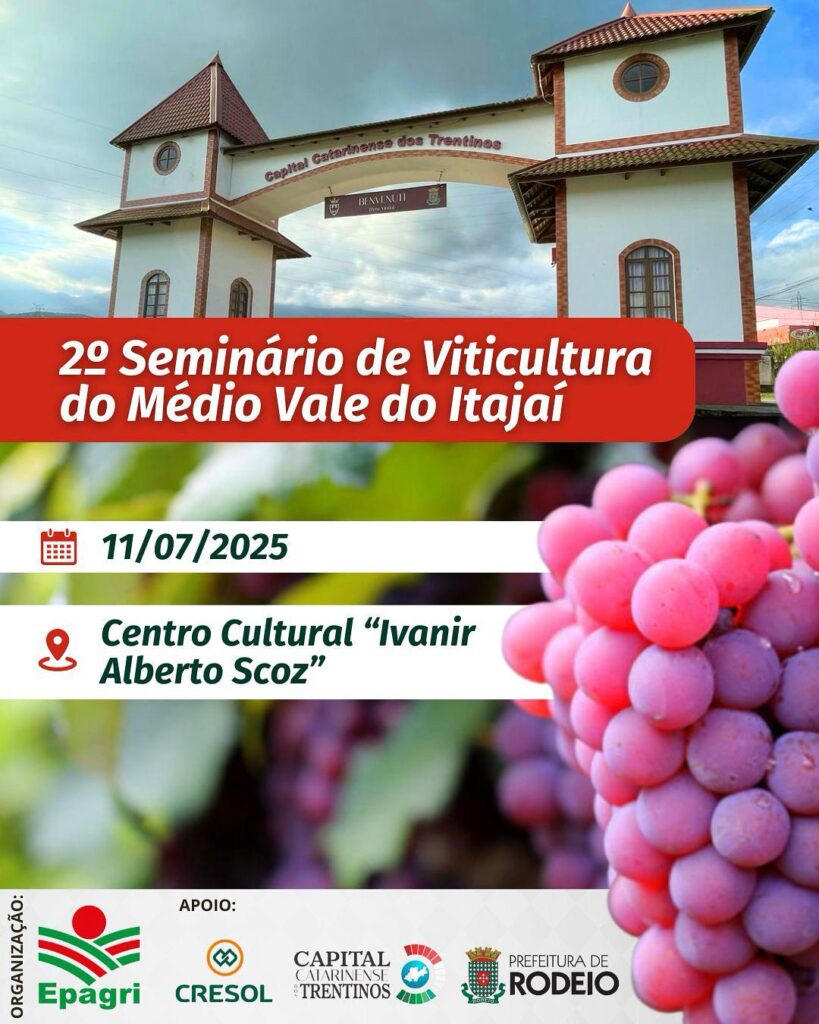 Rodeio promove seminário sobre uvas e biofertilizantes; evento terá mostra de vinhos artesanais